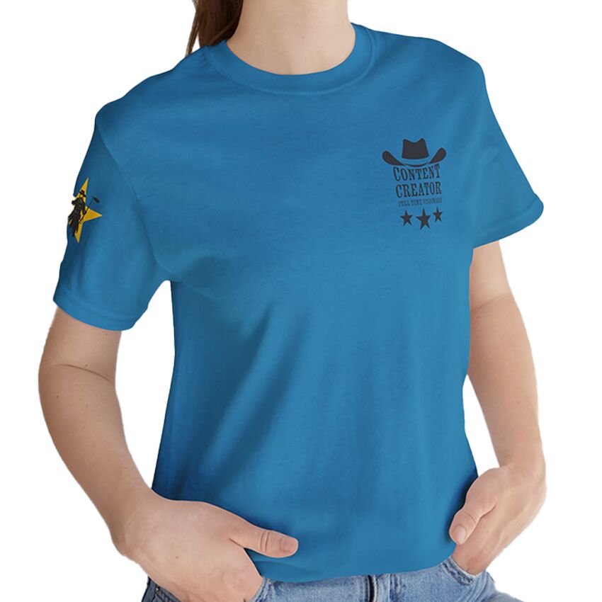 Content Creator - Full Time Visionary, Yellow Star - T-Shirt - Image 2