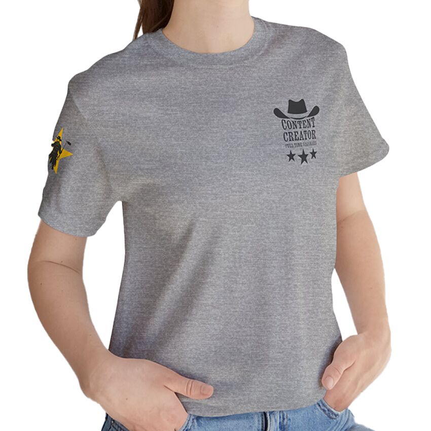 Content Creator - Full Time Visionary, Yellow Star - T-Shirt - Image 4