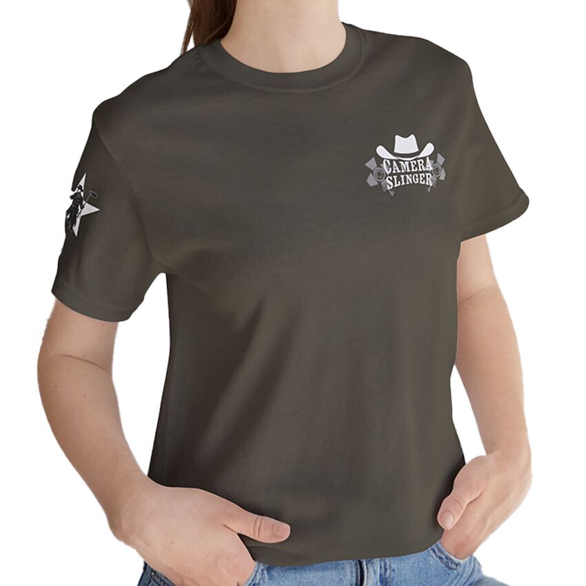 Camera Slinger, White Star - T-Shirt - Image 5