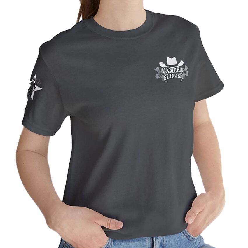 Camera Slinger, White Star - T-Shirt - Image 3