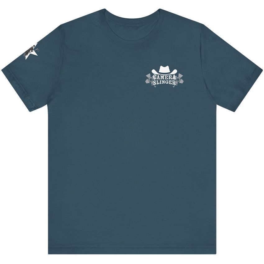 Camera Slinger, White Star - T-Shirt