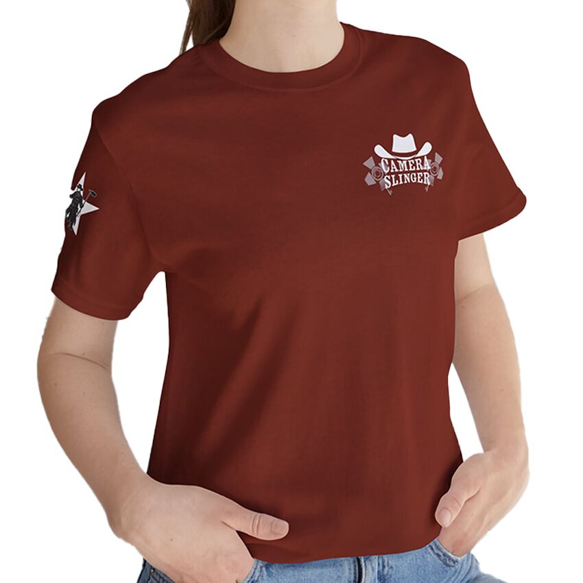 Camera Slinger, White Star - T-Shirt - Image 4